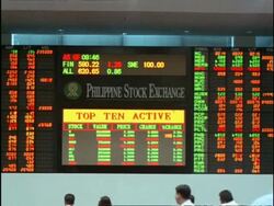 Information display board, Philippine stock exchange, Makati, Manila, Philippines Stock Footage
