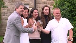 Euro Millions Lottery winners pose with champagne News Clip