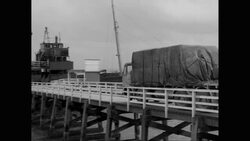 MS Truck drives on dock to waiting cargo ship / United States Stock Footage