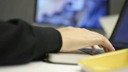 Young Woman Using Laptop Stock Footage