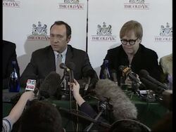 Kevin Spacey, Elton John &amp; Richard Attenborough at the Old Vic News Clip