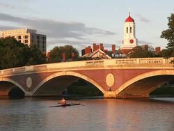 Harvard University and the Charles River Stock Footage