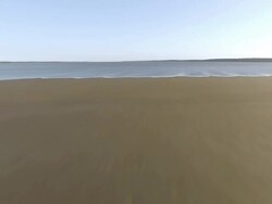 WS AERIAL View of beach and sea water / Kwazulu Natal, South Africa Stock Footage