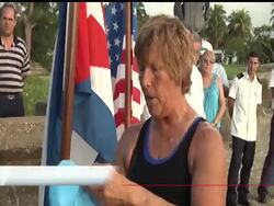 American endurance swimmer Diana Nyad began her second attempt in as many months to traverse the 103 miles of sea between Cuba and Florida, waving goodbye to well-wishers before jumping into the water at a Havana marina. News Clip
