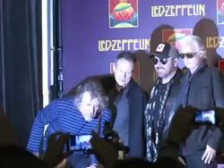 Led Zeppelin poses for photos for Celebration Day Stock Footage