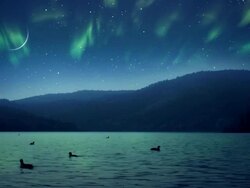 Aurora Borealis and meteors Stock Footage