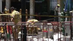 Bangkok Bombing Investigation at Erawan Shrine Stock Footage