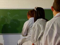 Science Lecture Panning Stock Footage