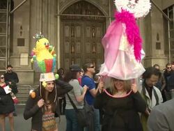 NYC's Annual Easter Bonnet Parade Stock Footage
