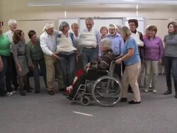 HD: Happy First Aid Class Of Injured Seniors Stock Footage