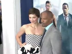 Maggie Gyllenhaal and Jamie Foxx at White House Down Premiere Stock Footage