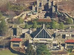 MS AERIAL Shot of Ashvilles Grove Park Inn / North Carolina, United States Stock Footage