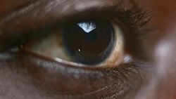 ECU Brown eye of an African-American person Stock Footage