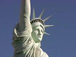 Statue of Liberty on a Blue Sky Stock Footage