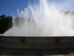 HD Tilt: Fountain Spanish Square espana Plaza in Sevilla Spain Stock Footage