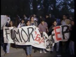 CHILE: SANTIAGO: RIOT POLICE CLASH WITH PROTESTERS SUPPORTING MRTA News Clip