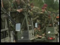 YUGOSLAVIA: UROSEVAC: KOSOVO: UK TROOPS REACH HEAD FOR PRISTINA News Clip