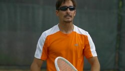 Tennis player celebrating after a good set.  - Slow Motion Stock Footage