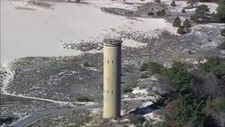 WW11 Observation Towers  - Aerial View - Delaware,  Sussex County,  United States Stock Footage