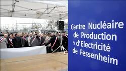 CLEAN : Demostrators protest against Fessenheim News Clip