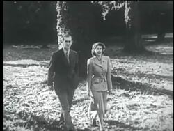 Queen Elizabeth II and Prince Philip on honeymoon Stock Footage