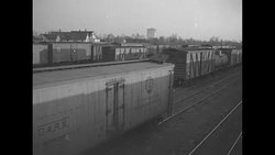 Activity in rail freight yards in Chicago and Lincoln Park, NJ, in 1939 News Clip