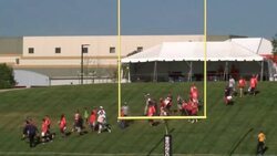 Denver Broncos fans pack practice facility for training camp practices Stock Footage