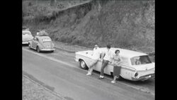 CAN301 BELGIANS IN BUKAVU WAIT AT CHECKPOINT WITH CARS, LUGGAGE Instructional Video