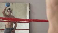 gym kettle bell swing Stock Footage