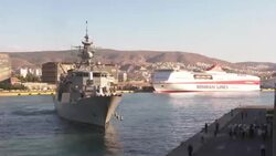 Navy vessel arrives in port after evacuating more than 180 foreign nationals from Libya News Clip