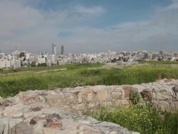 The Amman Citadel - a national historic site at the centre of downtown Amman, Jordan in springtime. Stock Footage