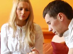 Concern &amp; Worry VJ Jib Up Stock Footage