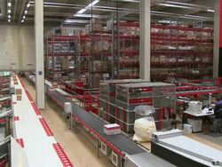 WS View of Warehouse of catalog company / Grossostheim, Bavaria, Germany Stock Footage