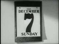 A calendar page displays the date of December 7, 1941. News Clip