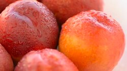 Ripe peaches, close up Stock Footage