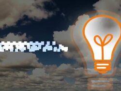 Clouds w/ Light Bulb Stock Footage