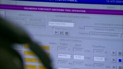 Graphics cover a computer screen. Stock Footage