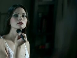 HD: Woman Applying Blush At The Dressing Table Stock Footage