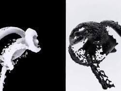 Diversity, Handshake in Black and White Paint. Stock Footage