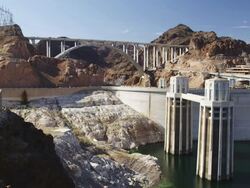 WS View of dam and bridge / Nevada, USA Stock Footage