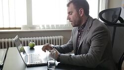 Businessman Using Conference call Stock Footage