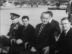 LBJ Visits McConnell Air Base in Kansas Stock Footage