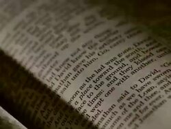 Flipping pages in a book Stock Footage