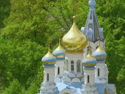 CU AERIAL Shot of Russisch orthodox Kirche St. Peter und Paul / Dubrovnik, Dubrovnik Neretva County, Croatia Stock Footage