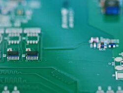 Manual instalation of mssing components on circuit board after smt Stock Footage