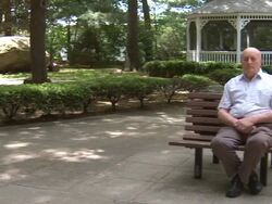 Old Man On Bench Stock Footage