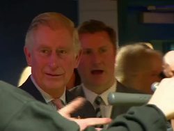 Prince Charles Using Camera On Tour of BBC Radio News Clip