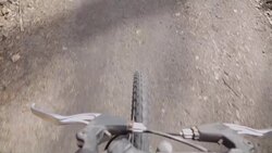 Slow motion: POV mountain bike Stock Footage