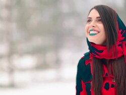 Women enjoying the beautiful winter day Stock Footage