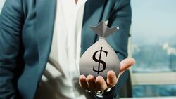 Businessman Holding Money Bag Stock Footage